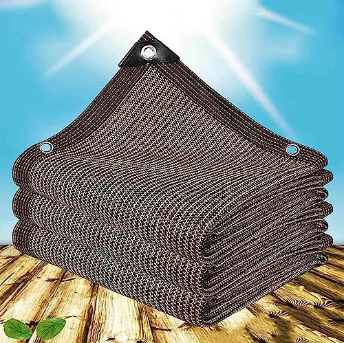 Rete Ombreggiante Giardino con Occhielli, Vela Ombreggiante Rettangolare 3x4m 90% Protezione Resistente UV Ombreggiante Occhiellato Balcone, Giardino, Rete Antigrandine,brown-2x2m
