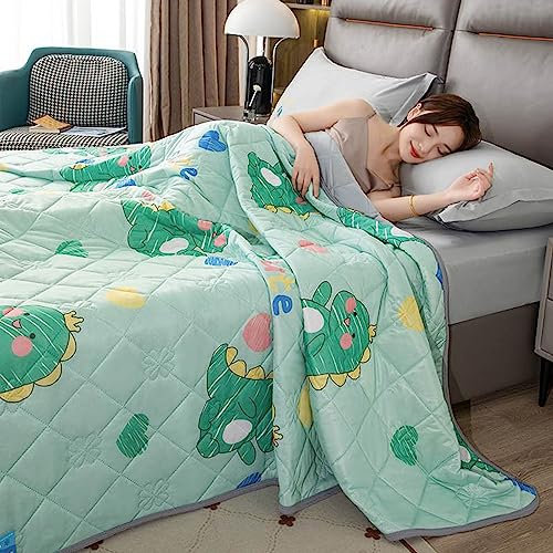 Kühldecke Kühlende Decke für Heißschläfer,Bettwäsche Sommer Dünne Leichte Sommerdecke Bettdecke zum Schlafen für Menschen Erwachsenern Kinder Schlafen, Betten, Sofas (Little Dinosaur, 100x150 cm)