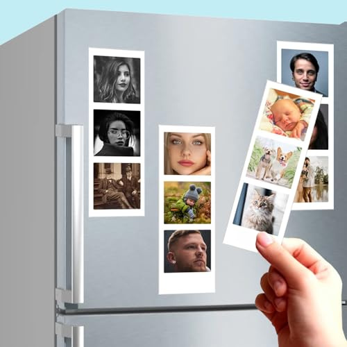 Dekopix Personalisierter Fotomagnet. Kühlschrankmagnet selbst gestalten. Dünne, Flexible Magnete. Look Einer Fotoautomaten (6, Fotomagnete mit Text)