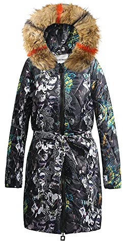 AACH angebot des tages blitzangebot damen Wintermantel Damen Lang Steppmantel Winter Warme Winterparka mit Reißverschluss Winterjacke Lang mit Gürtel Daunenmantel Premium