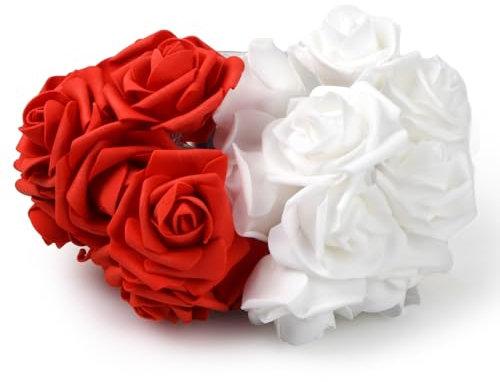LED Rosa Blume Lichterketten Batteriebetrieben, 3M/9,81ft 20LED Rose Flower String Lights, Indoor Dekorative Rosen Lichterkette für Geburtstag Party Hochzeit Weihnachten Valentinstag (rot y weiß)