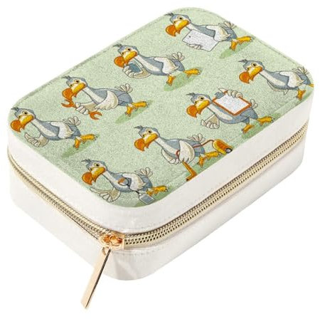 RODAILYCAY The Dodo Bird Hipster-Stil Samt Reise-Schmuckschatulle mit Reißverschluss für Halsketten, Ringe, Ohrringe, Armbänder, Halsketten-Organizer, Schmuck-Präsentationsbox