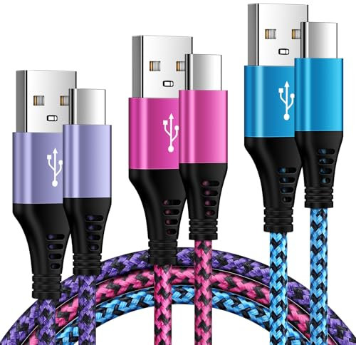 USB C Ladekabel Handy Schnellladekabel, [3 Stück 0,5M+0,9M+1,8M] Typ C Kabel USB C Datenkabel für Samsung Galaxy A56 5g A55 A54 A53 A52 A16 A15 A14 A36 A35 A34 S25 S24 S23 S22 S21 Z Flip6 Flip5,Xiaomi