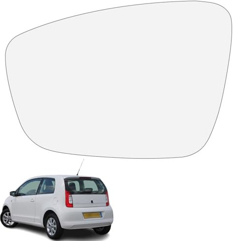 Ruolin Spiegelglas Links, Außenspiegel Glas Ersatz Spiegelglas Beheizbar Links Kompatibel mit VW UP, Kompatibel mit Skoda Citigo Fabia Rapid