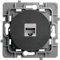 DEBFLEX - Casual Evo - Prise RJ45 Cat. 6 - Prise Murale Ethernet Haut Débit - ABS - Installation Encastrée - Noire - 76 x 76 x 34 mm