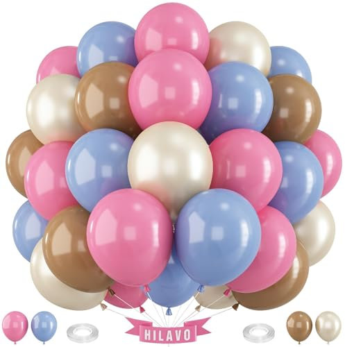 Palloncini rosa blu 60 pezzi 12 pollici retrò polvere blu rosa marrone bianco sabbia palloncini set di palloncini Gender Reveal Boys or Girls Party palloncini decorazione per bambini boho baby shower