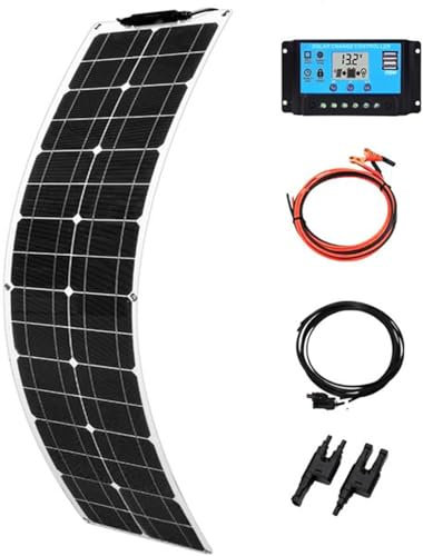 CHRISK Panneaux solaires 1000W Kit de Panneau Solaire Flexible 12V, Chargeur de Batterie Solaire Portable Complet avec contrôleur 100A Camping Home