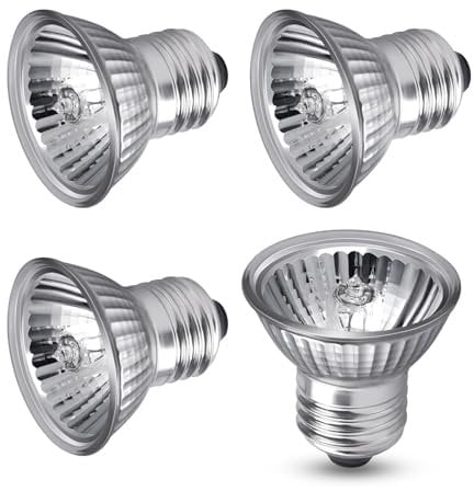 E27 75W Reptile Heating Light Bulb, UVA UVB Turtle Lizards Basking Bulbs, AC 230V, E27 Spot Heat Lamp Sunbathing Bulbs for Aquarium Bearded Dragon Chameleon, 4 Pack