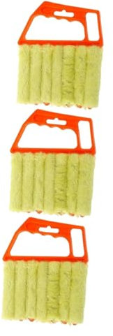 Hoement 3St Jalousienbürste Jalousienreiniger handbürste raffstore Reiniger Cleaning Tools Griff Staubwedel Fensterladenbürste handhaben Rollladenreinigungswerkzeuge Fensterläden pp Orange