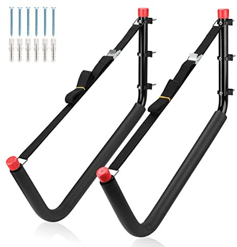 Kayak Storage Hanger, 52 CM Wall Mount Canoe Rack, 2 Pcs Heavy Duty Stand-Up Paddle Board Holde (50cm x 52cm)