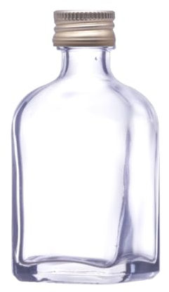 490 X Mini/Miniature square glass bottles (50ml) with gold caps. Perfect for small gifts of spirits, homemade drinks or as wedding favours (Gold Lid, Pack of 490)
