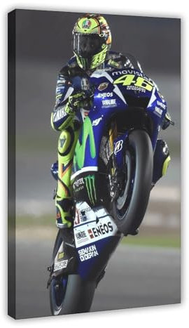 HRJHE Rennfahrer-Poster, Valentino Rossi, Poster, Leinwand-Poster, Schlafzimmer, Dekoration, Landschaft, Büro, Raumdekoration, Geschenk, 20 x 30 cm