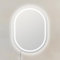 LOLAhome Espejo de Pared con Luz Led Blanca de 4500 Kelvin con Botón Táctil y Enchufe Europeo Ovalado de 80x60 cm con Marco Plateado