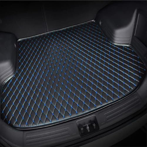 RQLCS Auto Leder Kofferraummatten für Dacia Sandero Stepway 3.Gen 2.Gen 2021 2022 2023 2024 2025, Wasserdicht Kratzfest Kofferraumwanne Antirutschmatte Kofferraumschutz,A-Blue