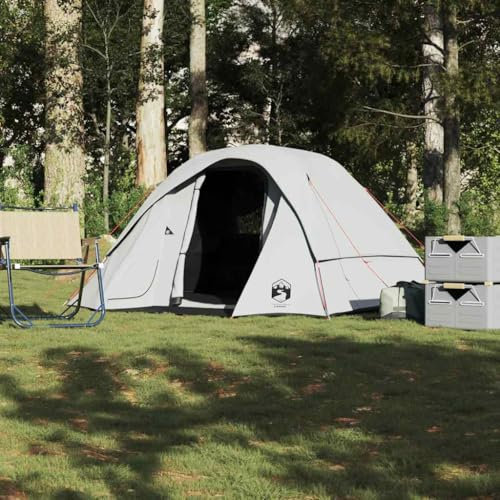 Gecheer Familienzelt Campingzelt Tunnelzelt Hauszelt 6 Personen Weiß Verdunkelt Wasserdicht
