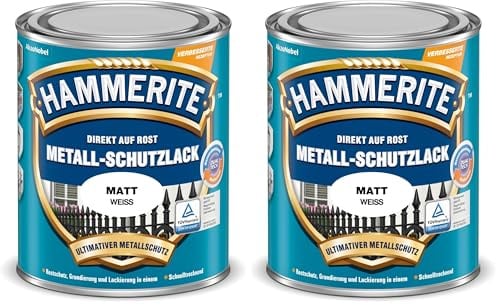 Hammerite METALLSCHUTZLACK MATT WEISS 750ml (Packung mit 2)