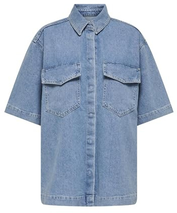 ONLY Damen Onlsophie Oversize S/S DNM Shirt Jeanshemd Mit Überschnittenen Schultern Für Den Alltag (1er Pack)