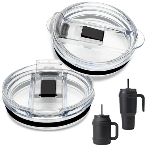 Ersatzdeckel für Trinkgläser, kompatibel mit Reduzieren von 1,2 l und 1,4 l, Zubehör für Reduzierbecher, BPA-frei, wiederverwendbarer Ersatzdeckel, 2 Stück