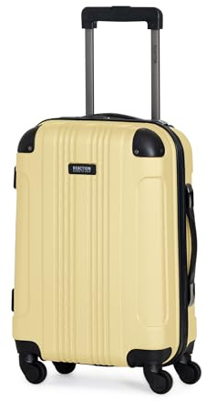 Kenneth Cole REACTION Out of Bounds Lightweight Hardshell 4-Wheel Spinner Luggage, Pale Banana, 20-Inch Carry On