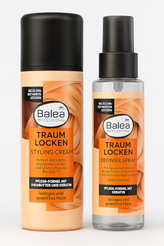 Balea PROFESSIONAL Definier Spray Traumlocken (150 ml) + Styling Cream Traumlocken (150 ml) + PurLife Sticker