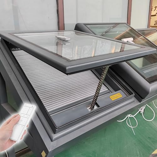 Smarte elektrische Dachfenster für Dach, ferngesteuerter Sonnenraum mit Regensensor, anpassbar für Dachboden/Keller, 90 x 75 cm, Dachbeleuchtungslösung
