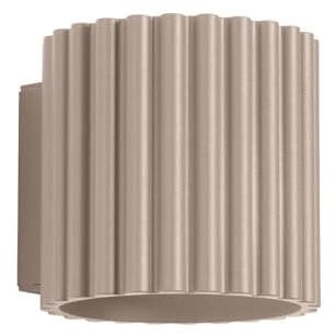 SOLLUX lighting Wandleuchte Innen - Wandlampe Aluminium - 1 Flammig - LED Lampe Glühbirne - Taupe Aura