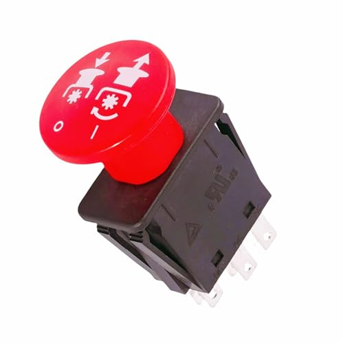 Interruttore presa di forza frizione, 8 terminali, per Wright Stander 52420003-10AMP. Adatto per interruttori PTO Yazoo Bad Boy Bobcat 101768 Ricambio originale Interruttore PTO (On/Off) Rosso