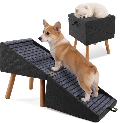 Ziluce Dog Ramp for Small Dogs,2-in-1 Pet Steps & Ottoman