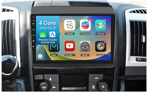 Radio Ersatz für Carado/Sunlight Etrusco Knaus/Womo T68/Fiat Ducato/Citroen | Jumper/Peugeot Boxer/Opel Movano 9'' Multimedia GPS Sat Navi Canbus RDS/FM DIN DSP DVR SWC Audio Stereo CarPlay IOS Android