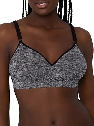 Fruit of the Loom Women's Seamless Wire Free Push-up Bra, Charcoal Heather, 38D