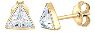 Elli Ohrringe Damen Ohrstecker Dreieck Geo mit Zirkonia Kristallen in 925 Sterling Silber vergoldet