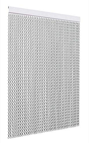 TENDAGGIMANIA Rideau Anti Moustique en Aluminium Anticorrosion - Couleur Argent - Taille L.120 x H.220 CM -Rideau de Porte Anti Mouche Modele Chaîne pour Extérieure/Intérieure Personnalisable