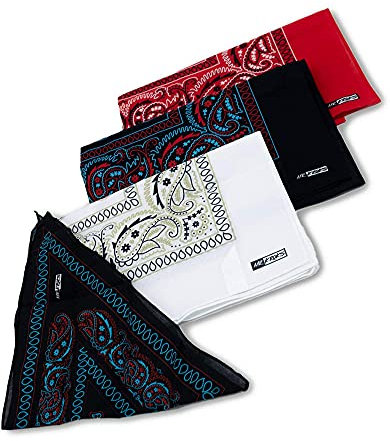 MRKROKS 4erSet Premium Bandana + Box im Paisley Design 55x55cm | Geschenkbox | Haarband, Halstuch, Mundschutz, Maske, Stirnband, Bandana Kopftuch, Bindetuch