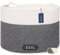 COMSE Extra Large Blanket Basket, Woven Laundry Basket, 55 x 35 CM, Nursery Hamper, Cotton Rope Laundry Hamper Living Room for Storage Toys Clothes Towels, White/Black