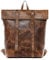 SID & VAIN Rolltop Rucksack echt Leder - 15.4 Zoll Laptop Lederrucksack CHAZ - Rucksack zum Rollen mit Laptop-Fach - Lederrucksack Herren und Damen Hellbraun handgefertigt