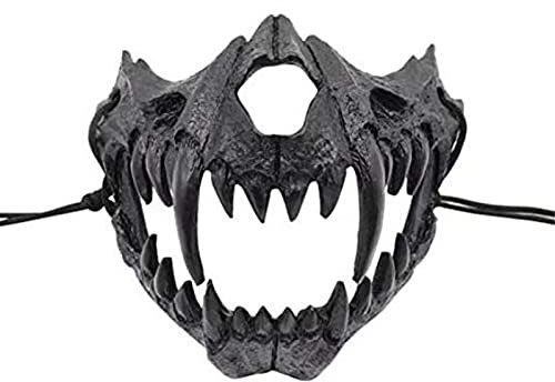 Halloween-Maske, Totenkopf-Maske, Halloween-Maske, Cosplay, Werwolf-Maske, Tierthema-Party-Maske, halbes Gesicht, Totenkopf, gruselige Maske, Neuheit, Horror-Maske, Cosplay, dekorative