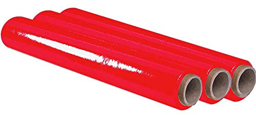Ofituria Film Rot zum Verpacken von 50 cm x 300 m Länge, elastische Folie, manuelle Verpackung, 3 Stück