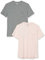 Amazon Essentials T-shirt à coupe ajustée, manches courtes et col roulé Homme, Lot de 2, Gris Chiné/Rose Pâle, XS