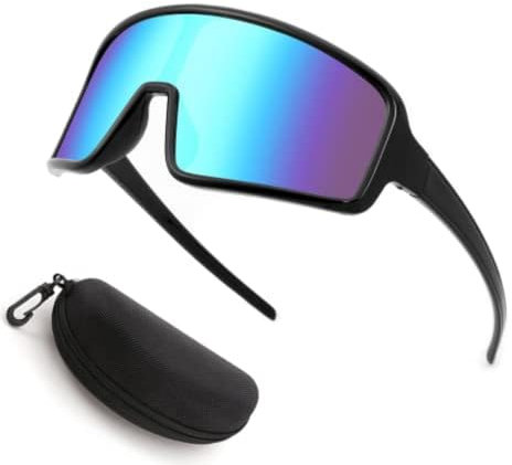 Karsaer Herren Fahrradbrille Sport Sonnenbrille Schnelle Brille Rave Sportbrille für Rennrad Laufen MTB Wandern mit UV400-Schutz