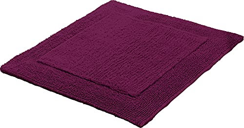 Erwin Müller WC-Vorlage, WC-Matte ohne Ausschnitt Uni Serie Stuttgart Beere Größe 60x60 cm - extra dick, Wende-Design, 100% Baumwolle