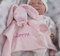 BotoBaby® - Schmusetuch mit Namen und Geburtsdatum - Kuscheltuch - (Rosa - Hase)