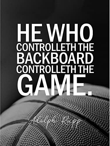 Artery8 Sport Quote Basketball Coach Adolph Rupp Control Backboard, Control Game Typography Large Wall Art Poster Print Thick Paper 18X24 Inch