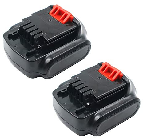Lot de 2 batteries de rechange 10,8 V 2000 mAh compatibles avec Black & Decker LBXR1512 Slide-On BDCD112