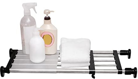 ARIIKON Ausziehbare Regalböden Kleiderschrank Regaleinsatz Schrankregal Teleskop Garderobensystem Regal DIY Separator Teleskopregal Edelstahl-Stangen Verstellbarer Länge 40–60cm, Schwarz
