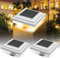 YOHAYO Solar Pfostenkappen Licht Solar Zaunpfosten Leuchte Solar Säulenlampe Solarlampen für Außen Zaun Wasserdicht IP65 Warmweiß für Pfosten Patio Zaunpfahl 2 Stück Weiß