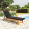 BULANED Sonnenliege mit Tisch, Liegestuhl, Gartenliege, Relaxliege, Balkonliege, Liegen, Sun Lounger, Freizeitliege, Gartenmöbel, Sommer Liegen, Poly Rattan und Massivholz Akazie