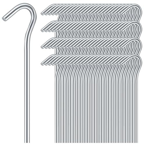 Blulu 100 Pcs Metal Tent Stakes Heavy Duty 7 Galvanized Stakes Metal Ground Tent Pegs Nail Spike Garden Stakes for Garden Fence Edging Tarp Canopy Outdoor Christmas Decorations