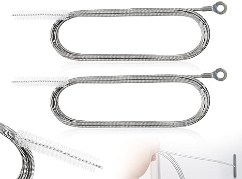 KAPSING 2 Stück abflussbürste, kühlschrank abfluss Reinigung, 150cm Flexible Abflussbürste Reinigungsbürste für Enge Wasserleitungen, Duschabfluss, Küchenabfluss