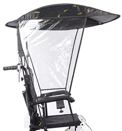 KhUKhu Rollstuhl-Markisen-Regenschirm, Sonnenschutz-Regenschutz, regenfester UV-beständiger Schutz, Rollstuhl-Klappdach-Schirmständer für die meisten Rollstühle, Gehhilfen, Rollatoren