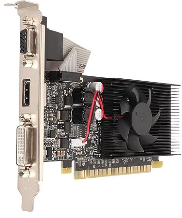 Carte Graphique de Bureau GT610 2 Go, Carte Graphique de Jeu DDR3 avec Ventilateur de Refroidissement, Carte Graphique D'interface HDMI DVI VGA Bus PCI Express X16 1.1, 64 Bits